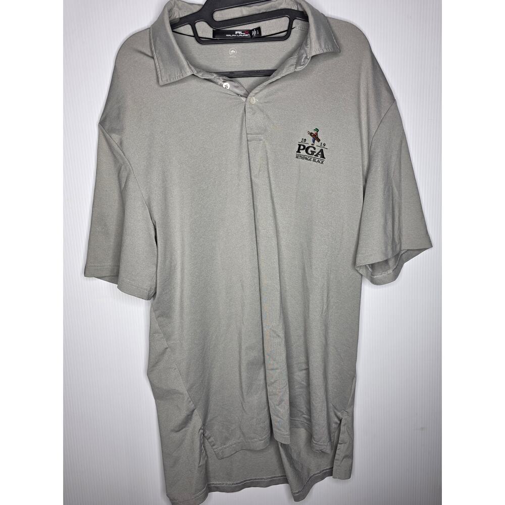 RLX Ralph Lauren 2019 PGA Bethpage Black Golf Polo Shirt Mens Large Gray